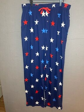 Bioworld Men's 2XL Sleep Pants Patriotic Red White Blue Star Print Pajamas